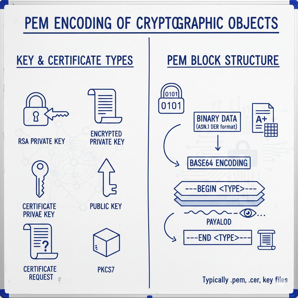 PEM Encodings of Cryptographic Objects